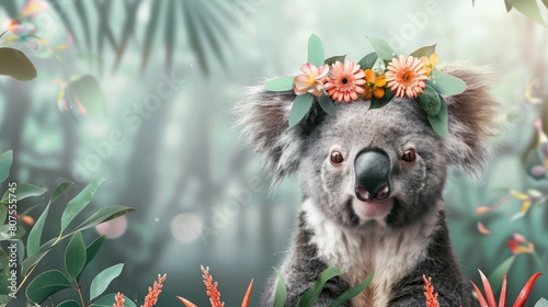 Greeting Card and Banner Design for Social Media or Educational Purpose of World Wild Koala Day Background photo