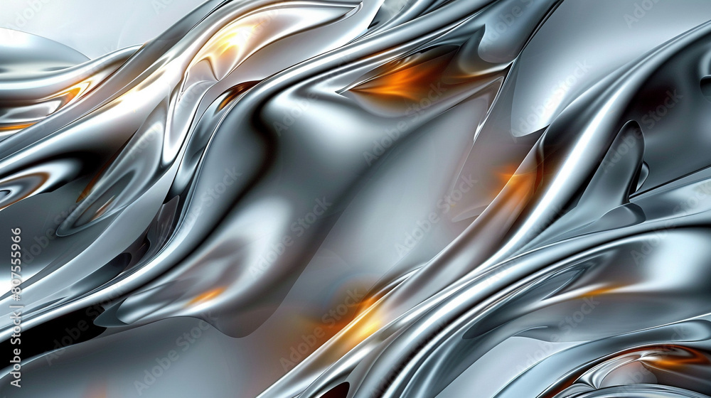 Cool silver waves abstracted into flames suitable for a sleek modern background