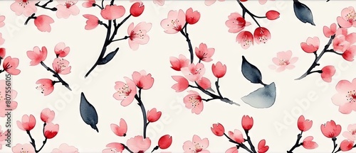 Sakura Cherry Blossom Japanese Floral Background