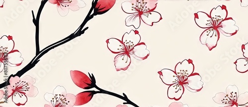 Sakura Cherry Blossom Japanese Floral Background
