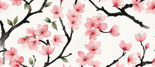 Sakura Cherry Blossom Japanese Floral Background