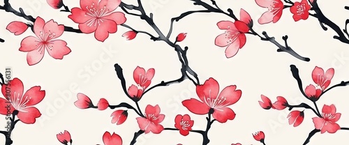 Sakura Cherry Blossom Japanese Floral Background
