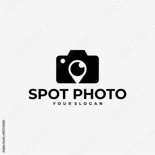 SPOT PHOTO CAMERA LOCATION PIN LOGO VECTOR ICON ILLUSTRATION