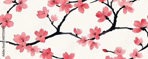 Sakura Cherry Blossom Japanese Floral Background