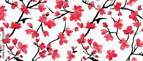 Sakura Cherry Blossom Japanese Floral Background