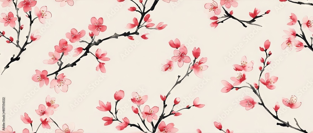 Fototapeta premium Sakura Cherry Blossom Japanese Floral Background