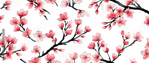 Sakura Cherry Blossom Japanese Floral Background