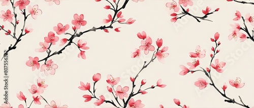 Sakura Cherry Blossom Japanese Floral Background