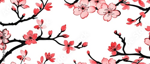Sakura Cherry Blossom Japanese Floral Background