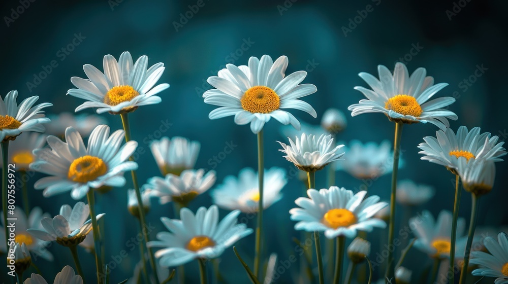 Cluster of White Daisies With Yellow Centers