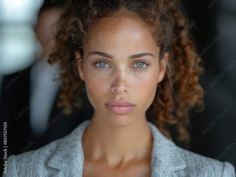 Close-Up of Woman With Curly Hair