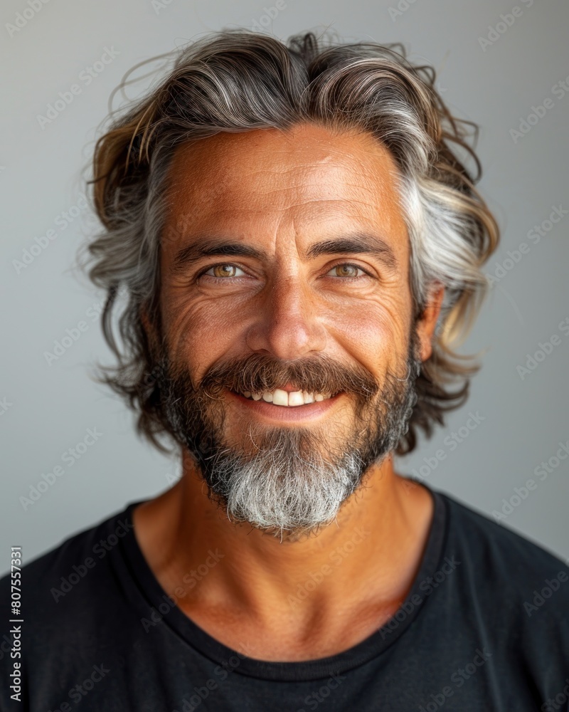 Smiling Man With Grey Hair and Beard Smiling Man With Grey Hair and Beard