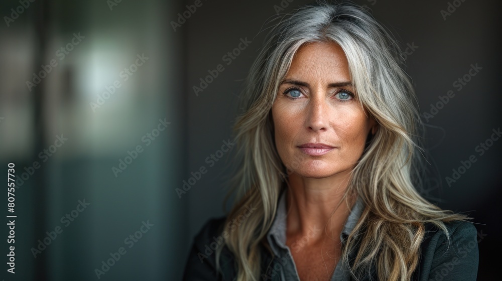 Woman With Long Hair in Black Shirt Woman With Long Hair in Black Shirt