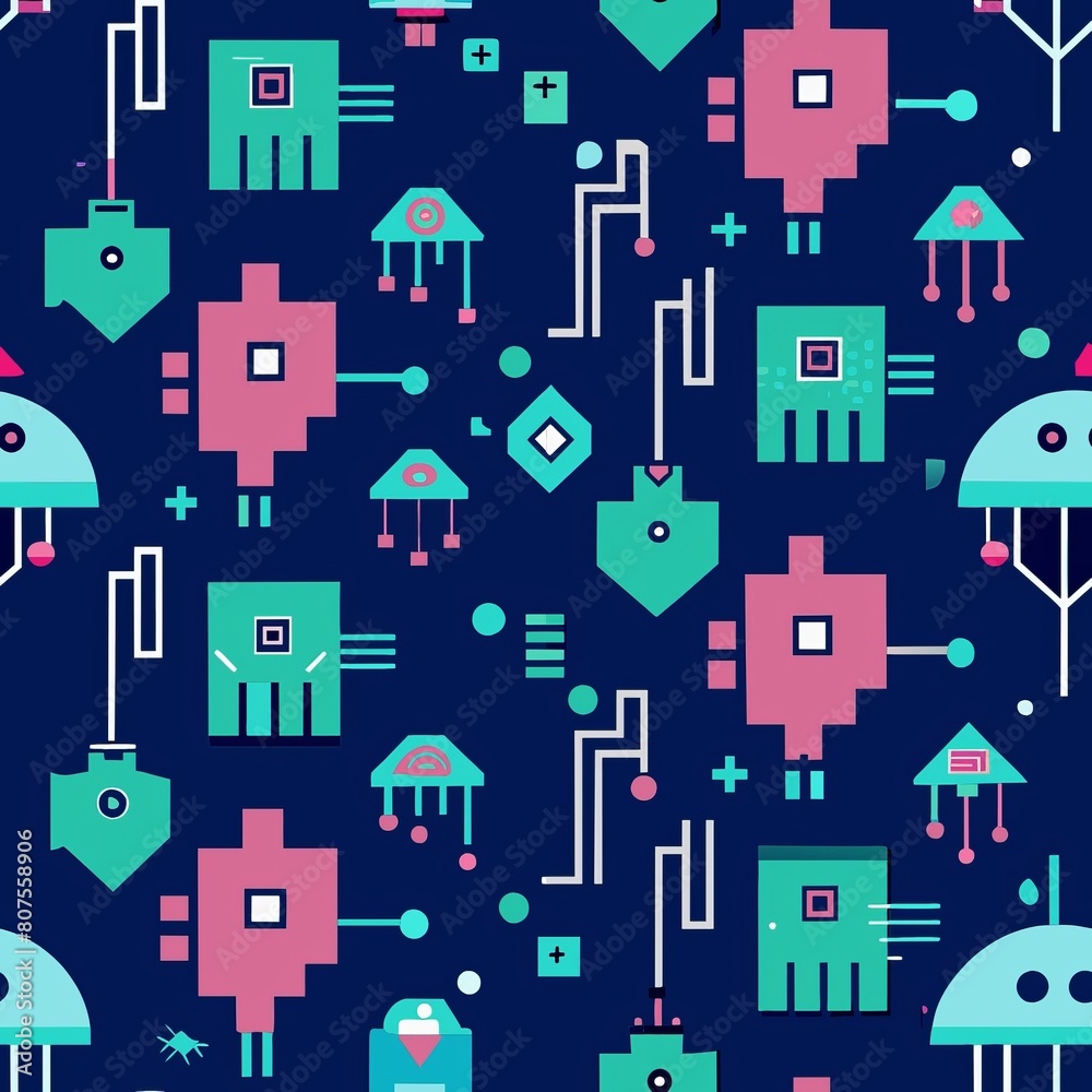 Seamless pattern of abstract patterns inspired by cultural motifs and symbols from around the world for a global and eclectic design, Generative AI