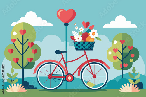 romantic bicycle clipart