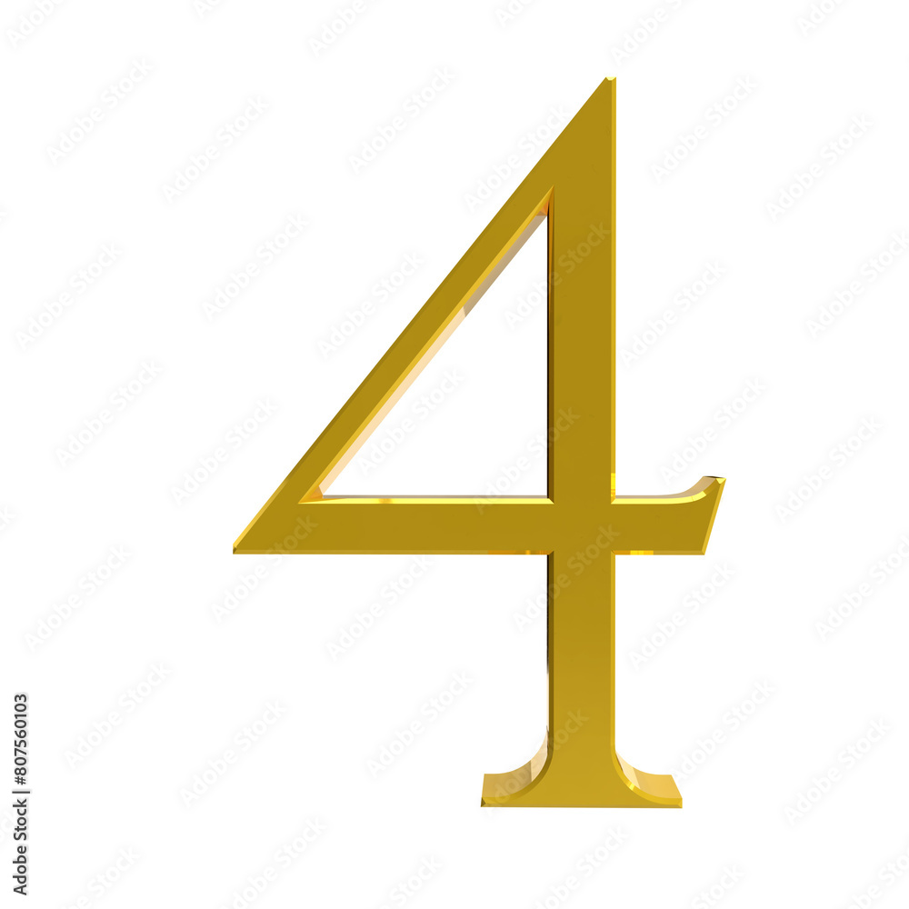 Obraz premium Gold number 4