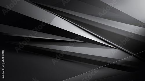 Futuristic abstract background with sharp gradient lines from gray to black sleek modern wallpaper