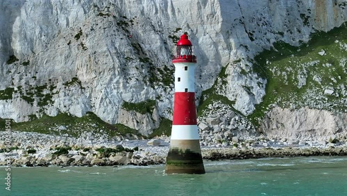 Lighthouse and White Cliffs on the South Coast of England