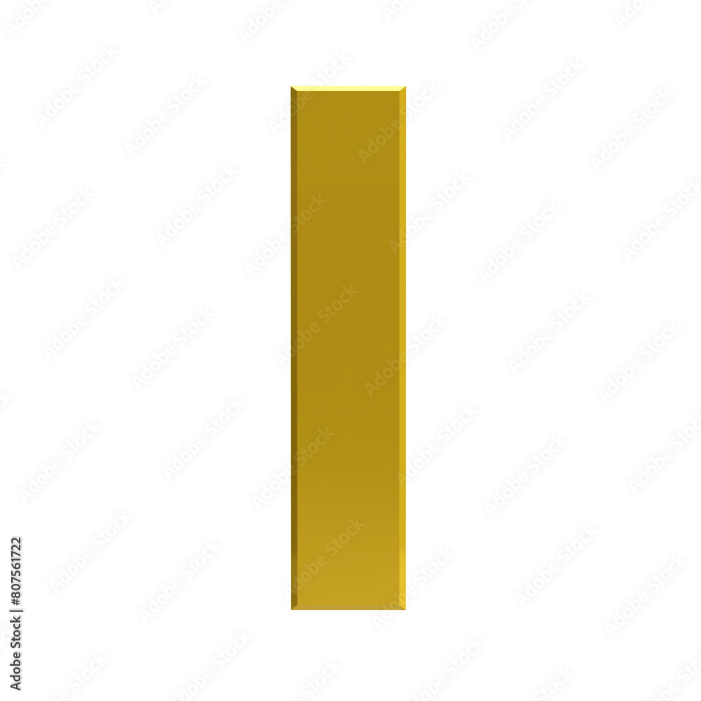 Letter I gold with transparent background Letter I gold with transparent background