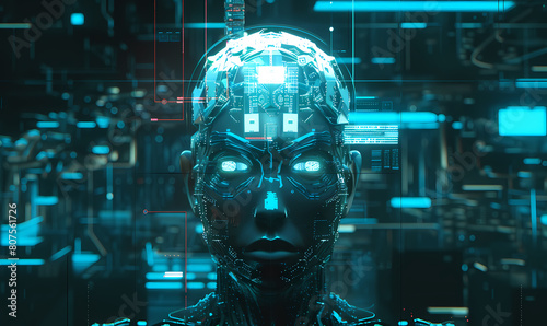 artificial intelligence, robot, data, technology, background