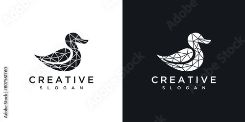 geometric duck logo vector icon illustration