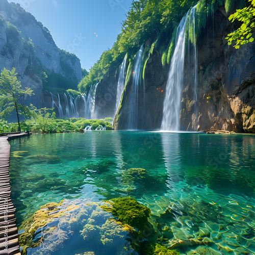waterfall in plitvice national park country