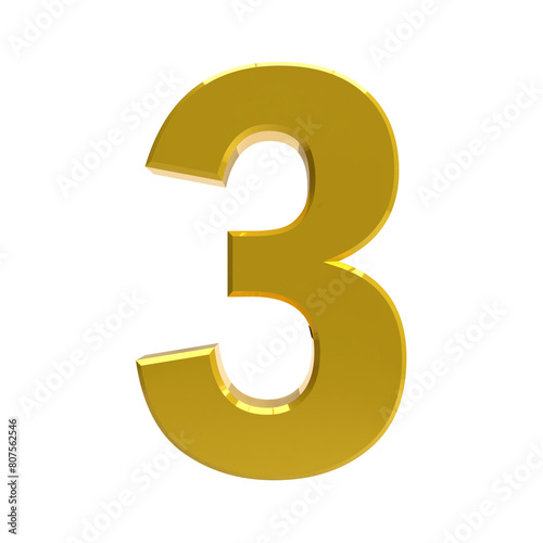 Gold number 3 photo