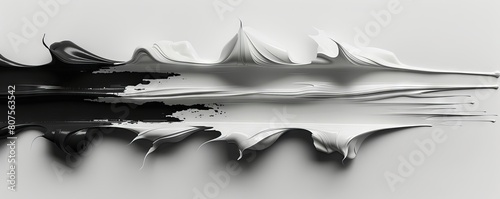 Black and white abstract painting photo