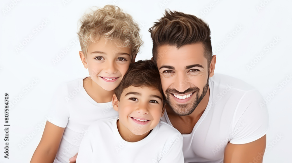A Studio shot Portrait of happy parents  with son,a Father day