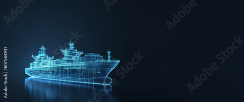 cargo ship in the sea, AI technology in the future bunkering, freight and supply chain business