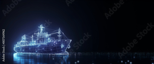 cargo ship in the sea, AI technology in the future bunkering, freight and supply chain business