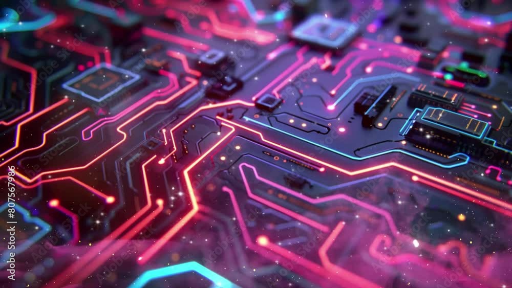technology background illustration with glowing circuit wallpaper. seamless looping overlay 4k virtual video animation background technology background illustration with glowing circuit wallpaper. seamless looping overlay 4k virtual video animation background