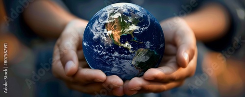 A globe cradled in two hands, signifying global leadership and a focus on the bigger picture