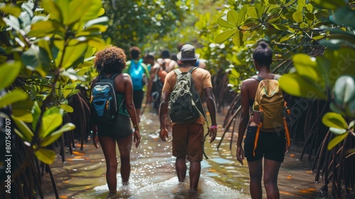 Community Benefits, Local community members benefiting from improved fish stocks and enhanced natural protection due to healthy mangrove ecosystems.