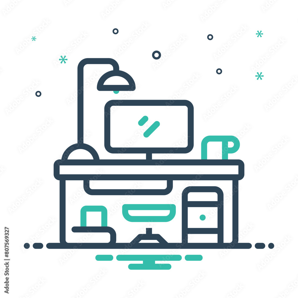 Mix icon for desk work Mix icon for desk work