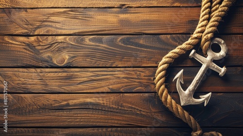 Nautical theme with ropes and anchors in a clean layout photo