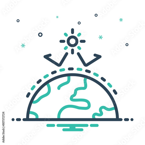 Mix icon for green house effect