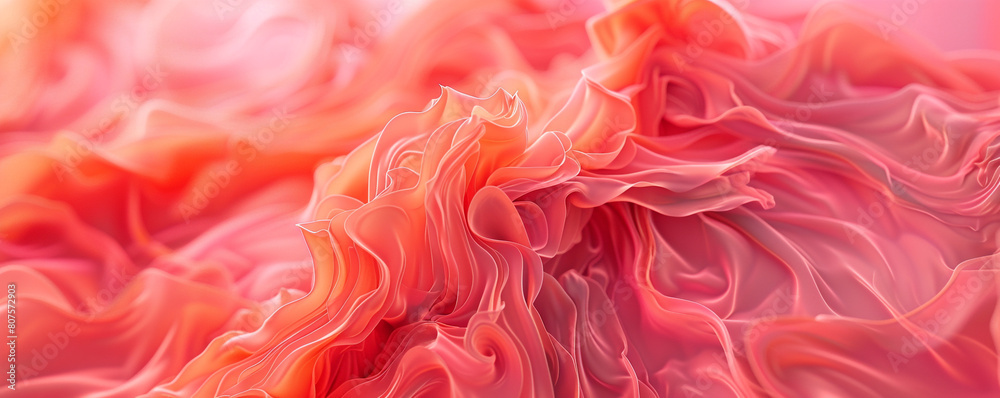 Vibrant coral pink abstract waves resembling flames perfect for a striking background