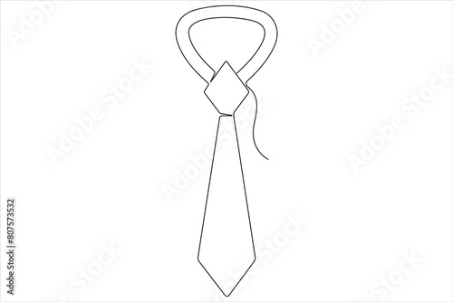 Continuous One line art drawing of tie and Happy Father's Day vector