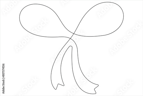  Continuous One line art drawing of bow tie and Happy Father's Day vector