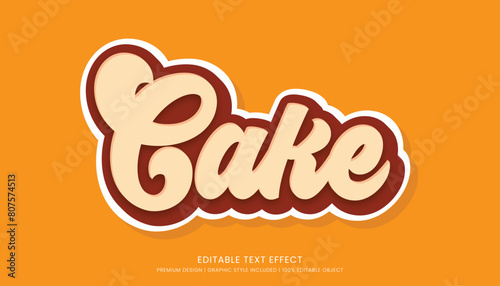 cake text effect template editable design for business logo and brand