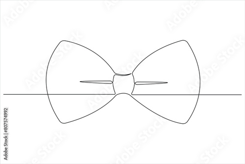  Continuous One line art drawing of bow tie and Happy Father's Day vector
