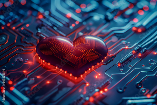 Heart on Circuit Board