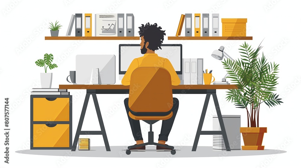 Fototapeta premium Productive Workflow Organization - Concept illustrations. Collection of scenes with people organizing and improving their workflow and workplace. Vector illustration