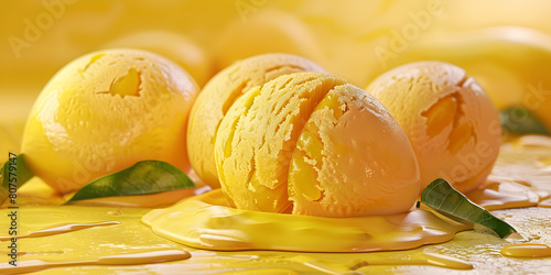 Yellow ice cream, Apricot ice cream, Mango ice cream