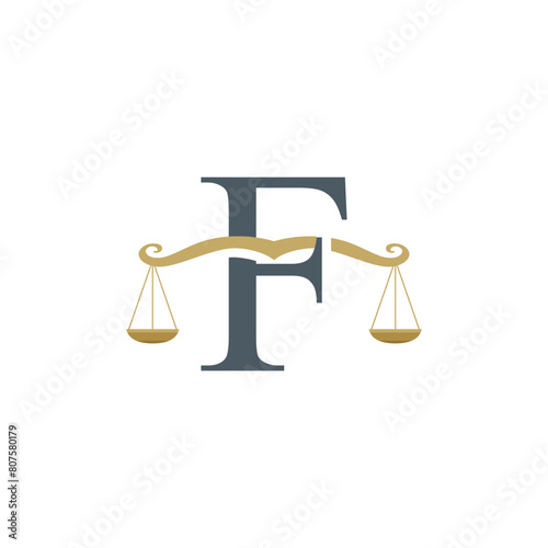 Letter F Law firm logo design