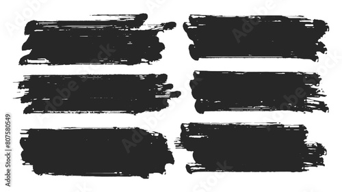 Grunge banner stroke collection. Grunge brush stroke ink template collection vector illustration