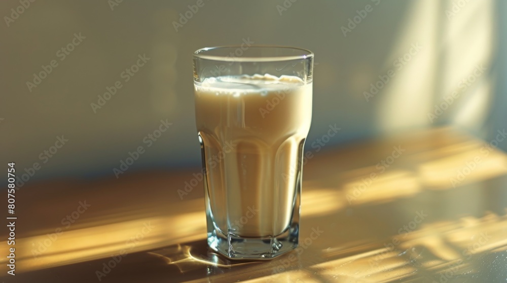 Lone Glass - A single, elegant glass of milk centered in a vast, light background, focusing on form and light. Lone Glass - A single, elegant glass of milk centered in a vast, light background, focusing on form and light.