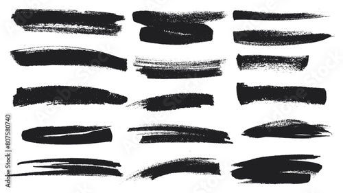 Brush stroke marker collection. Grunge brush stroke collection. Bundle of different ink brush strokes