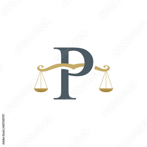 Letter P Law firm logo design